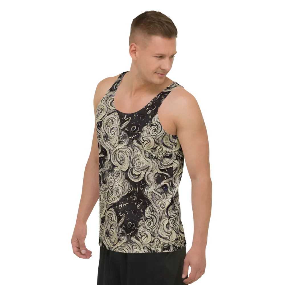 Ivory Whirlpool on Men's Tank Top — Left Front