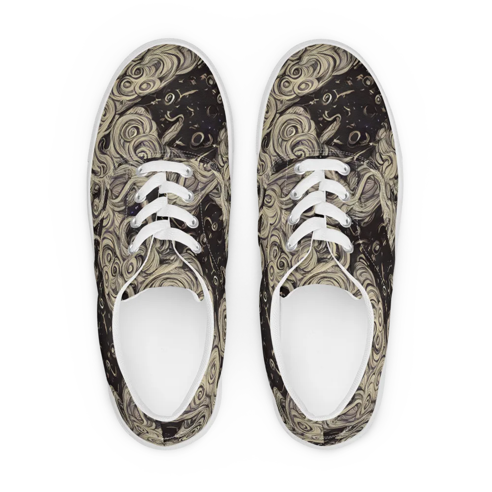Ivory Whirlpool on Men's Lace-Up Canvas Shoes — Front