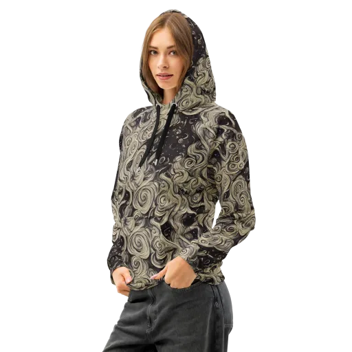 Ivory Whirlpool on a Cotton Hoodie