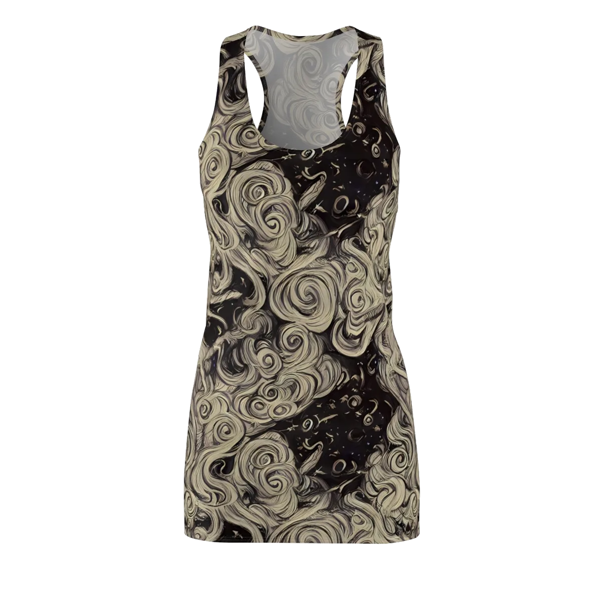 Ivory Whirlpool on Racerback Dress — Front