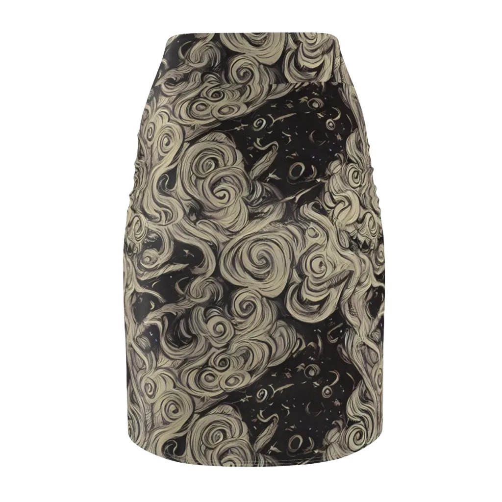 Ivory Whirlpool on Pencil Skirt — Back