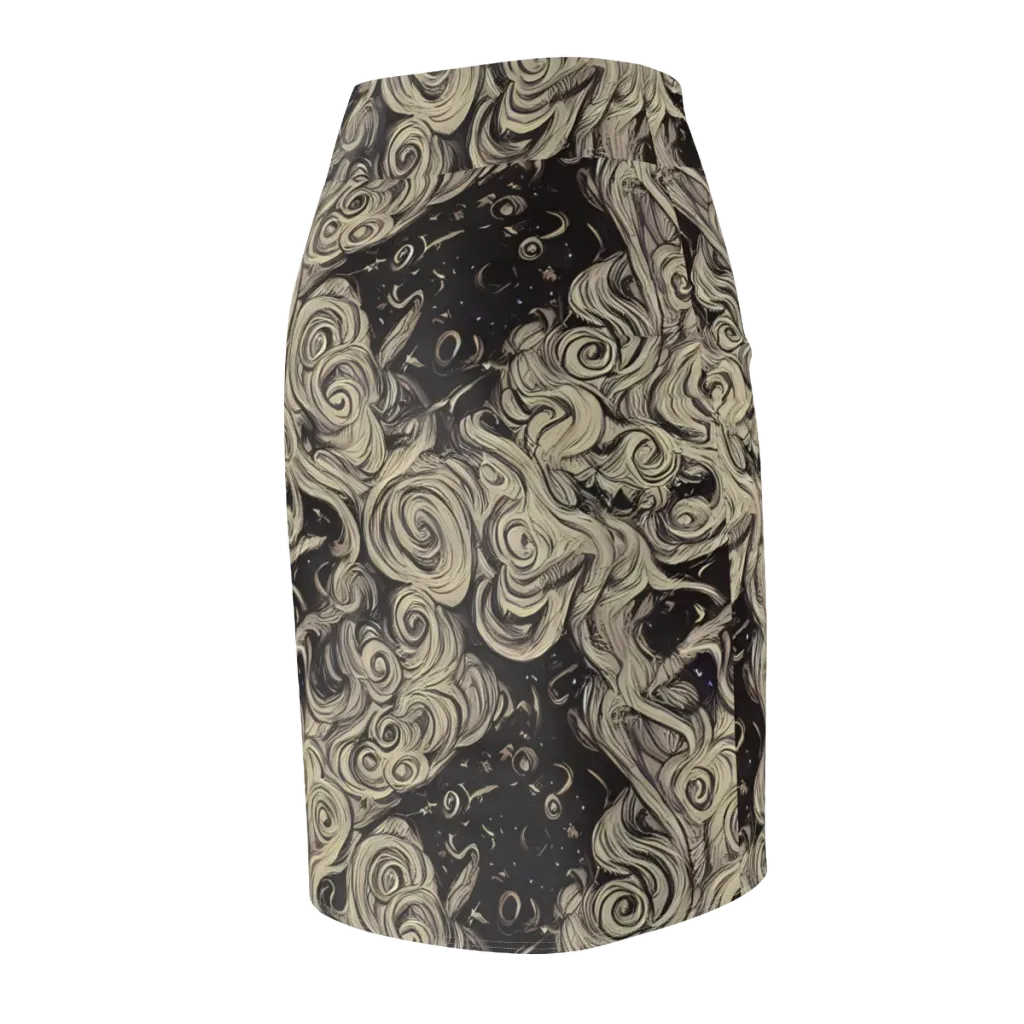 Ivory Whirlpool on Pencil Skirt — Back Side