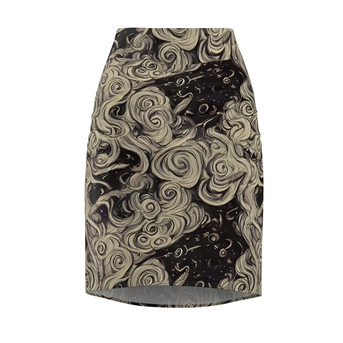 Ivory Whirlpool on Pencil Skirt — Front