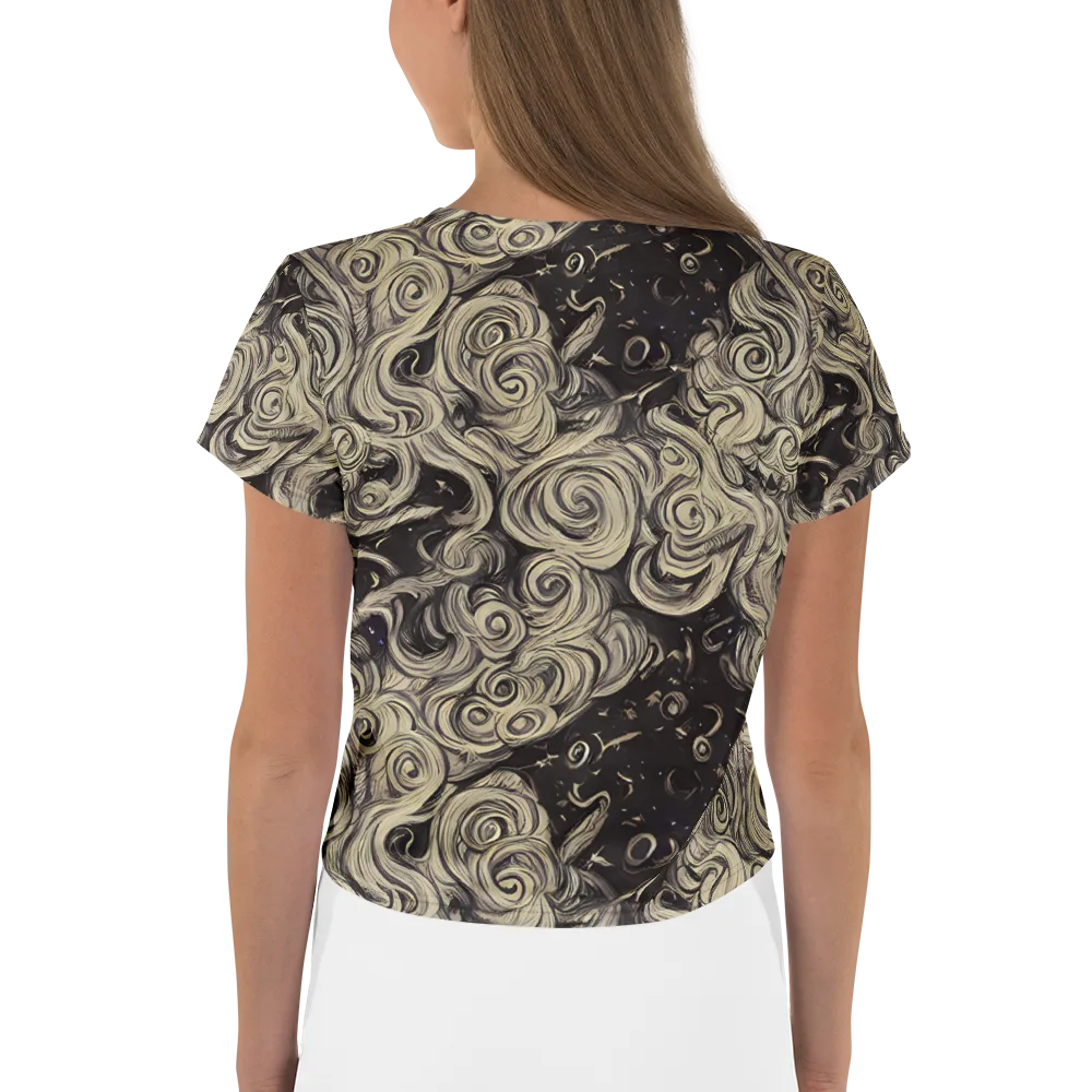 Ivory Whirlpool on Crop Tee — Back