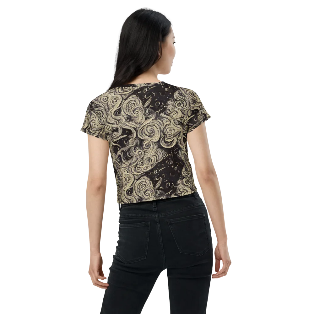 Ivory Whirlpool on Crop Tee — Back