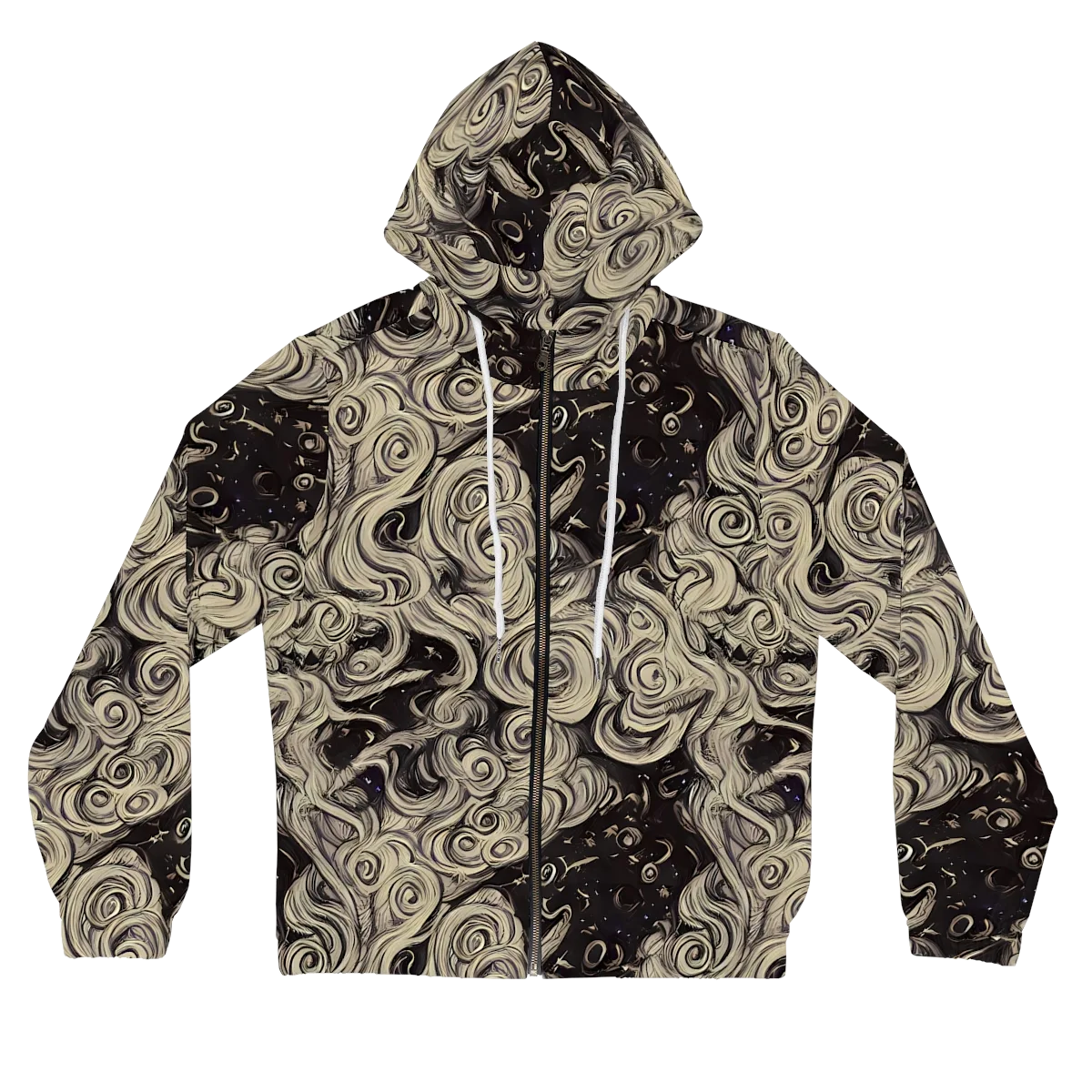 Ivory Whirlpool on Women's Full-Zip Hoodie — Front