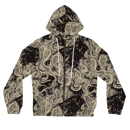Ivory Whirlpool on a Women's Full-Zip Hoodie