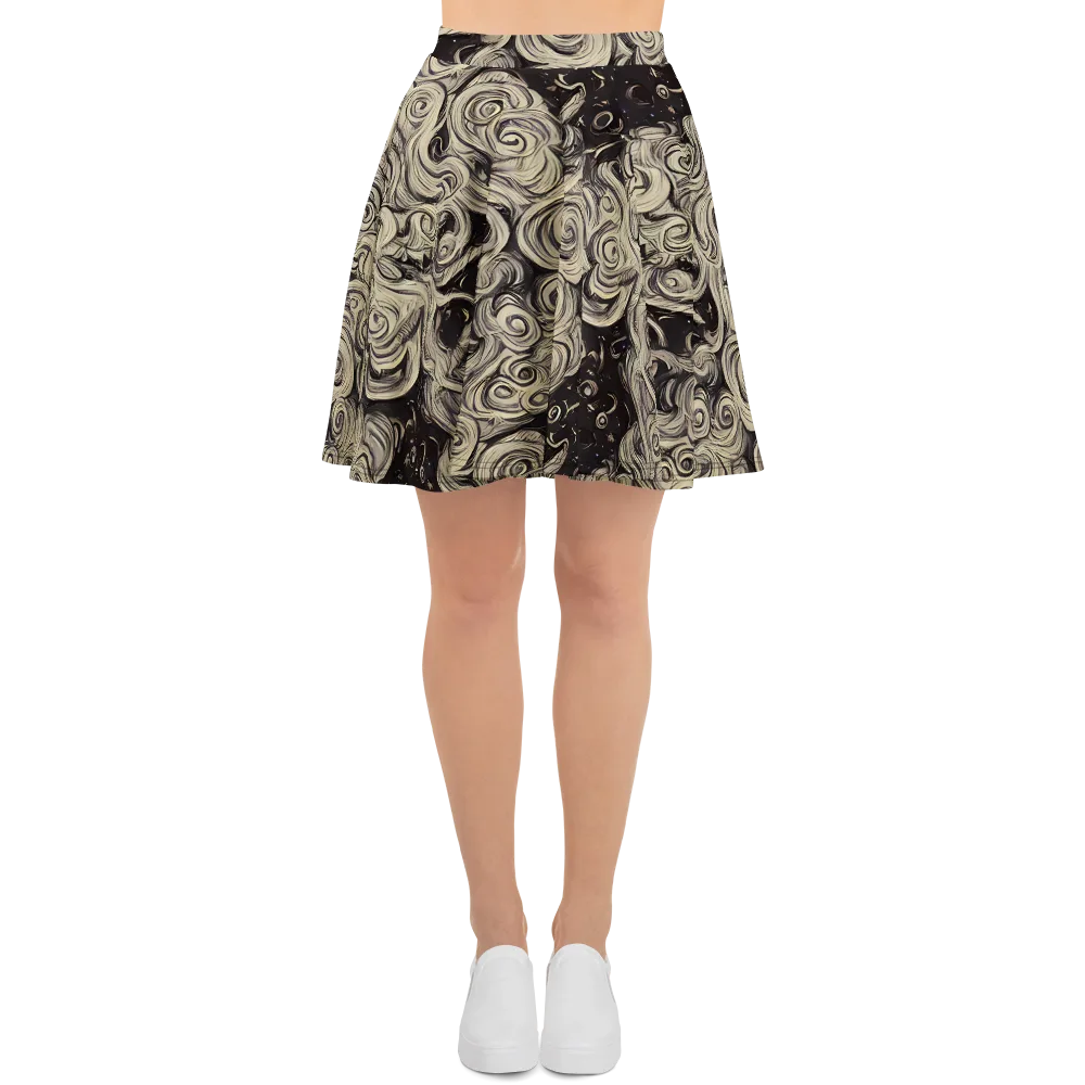 Ivory Whirlpool on Skater Skirt — Front