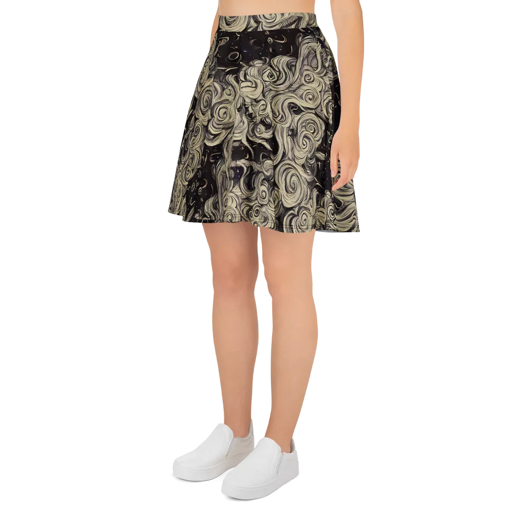 Ivory Whirlpool on Skater Skirt — Left