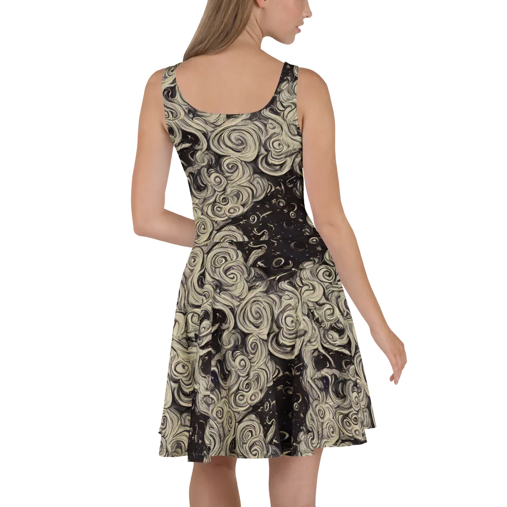 Ivory Whirlpool on Skater Dress — Back