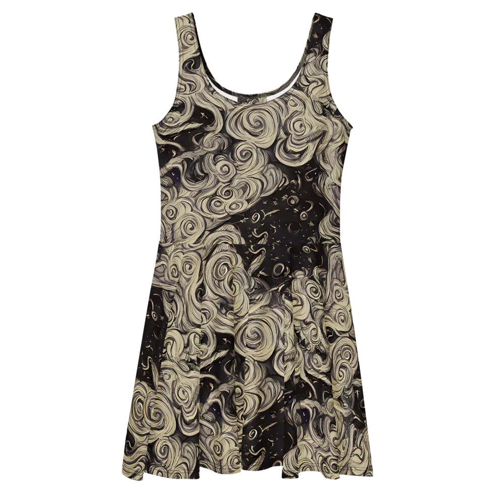 Ivory Whirlpool on Skater Dress — Front