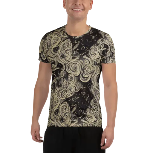 Ivory Whirlpool on a Men's Athletic T-Shirt