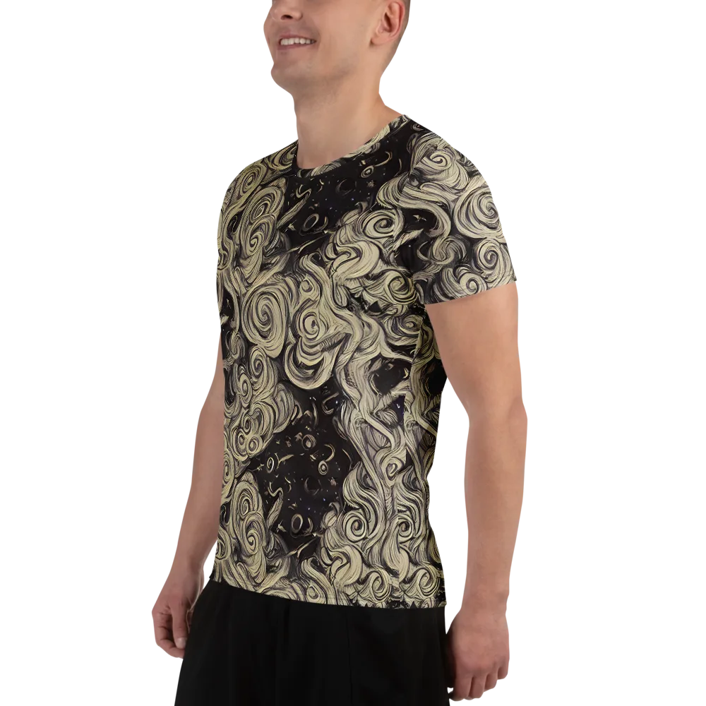 Ivory Whirlpool on Men's Athletic T-Shirt — Left