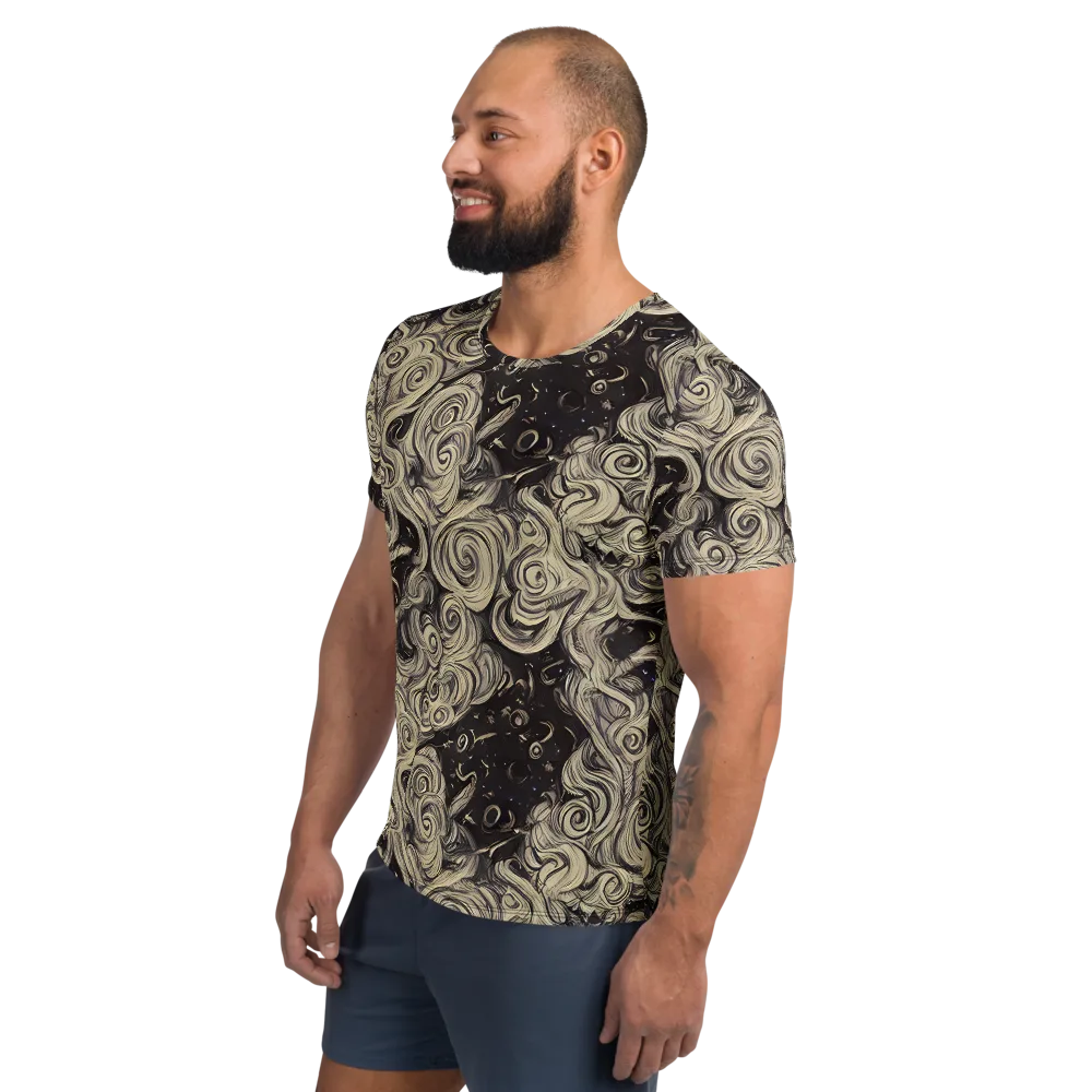 Ivory Whirlpool on Men's Athletic T-Shirt — Left