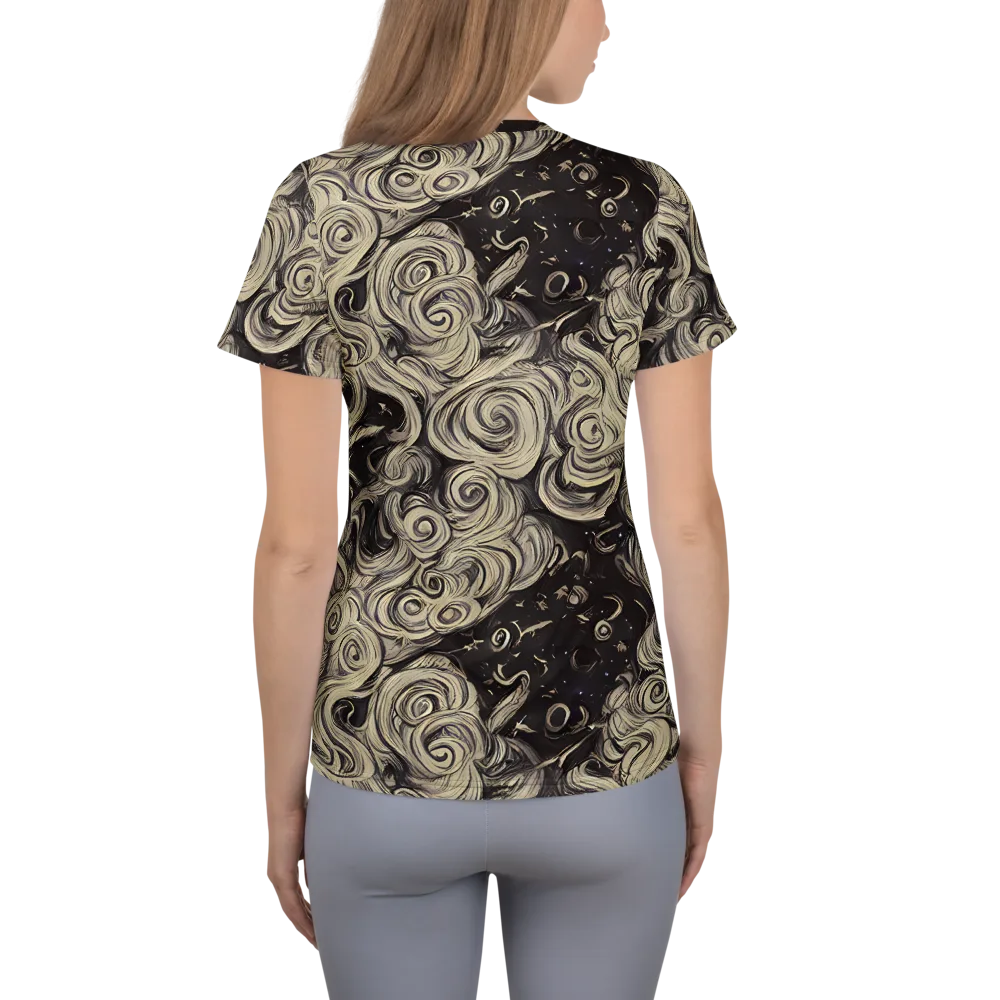 Ivory Whirlpool on Women's Athletic T-Shirt — Back