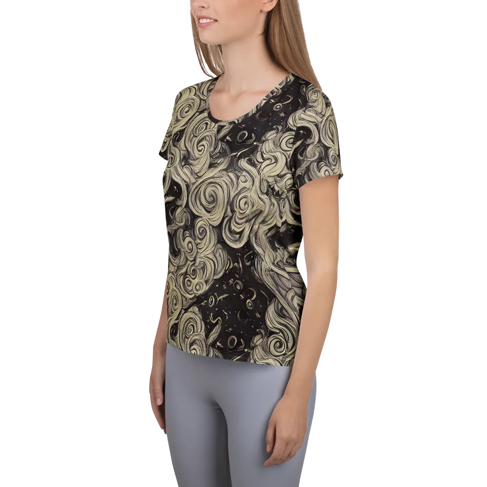 Ivory Whirlpool on Women's Athletic T-Shirt — Left