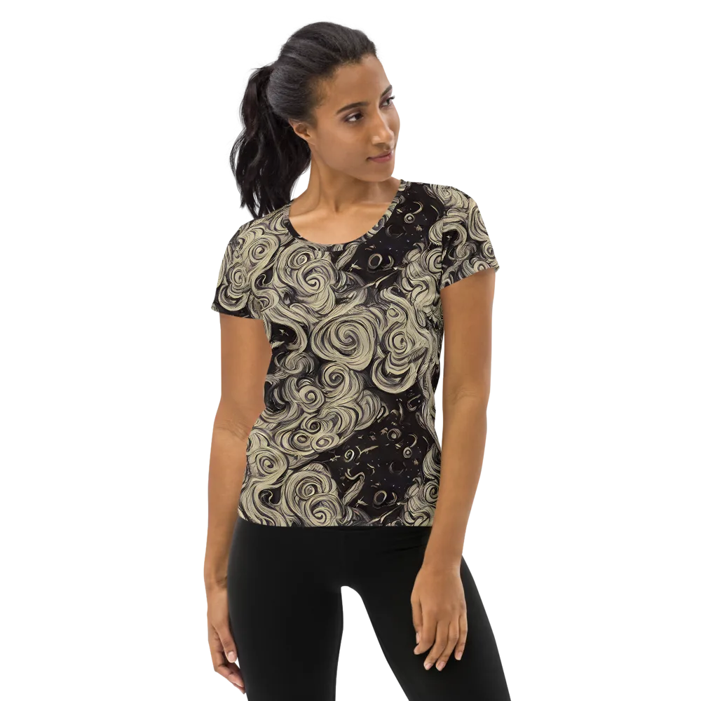 Ivory Whirlpool on Women's Athletic T-Shirt — Front