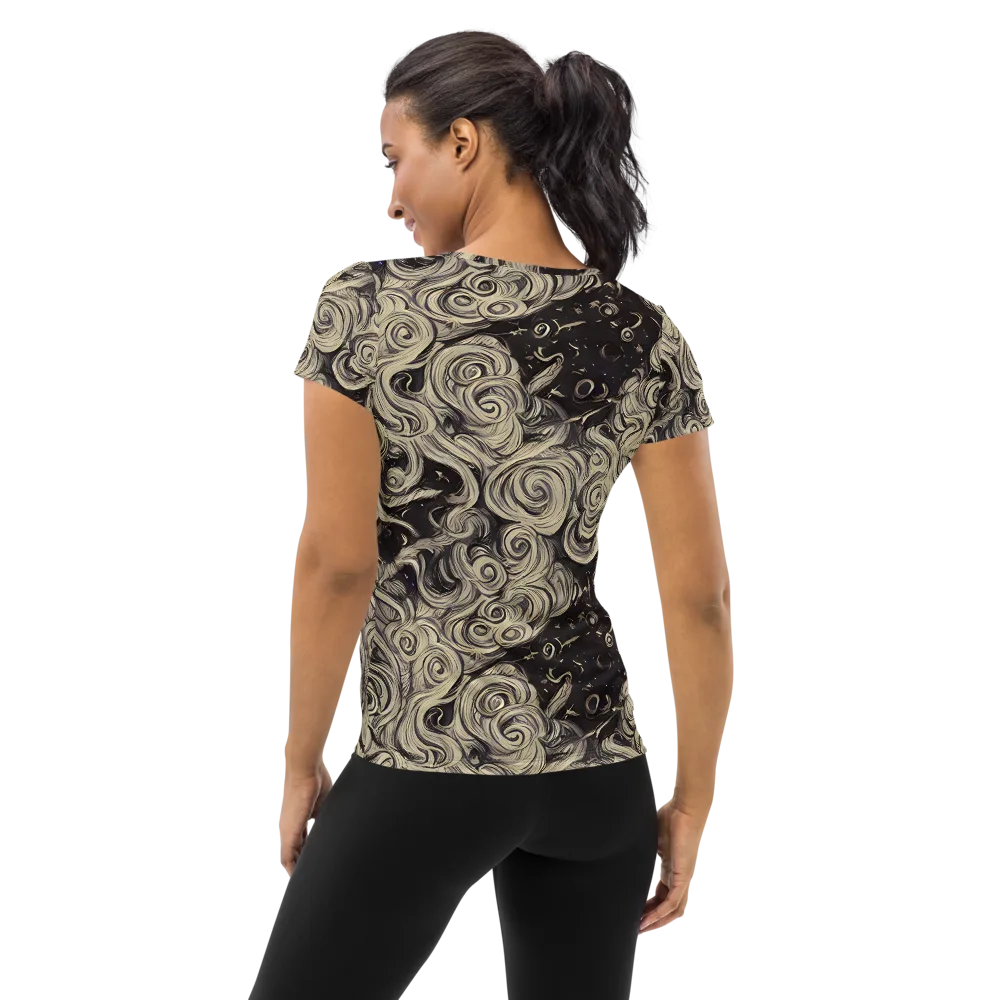 Ivory Whirlpool on Women's Athletic T-Shirt — Back