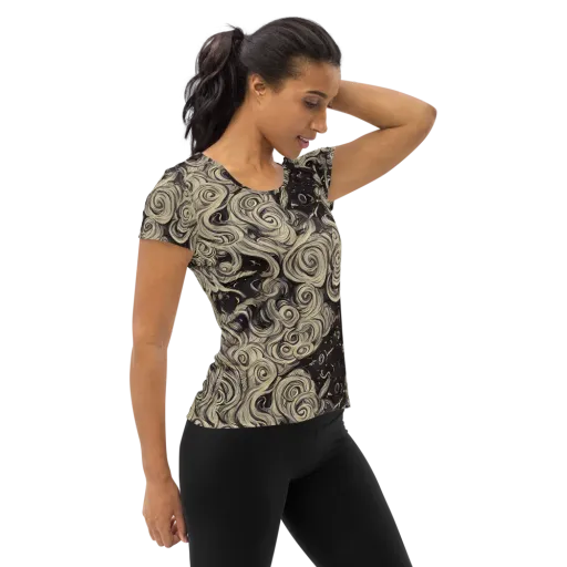 Ivory Whirlpool on a Women's Athletic T-Shirt
