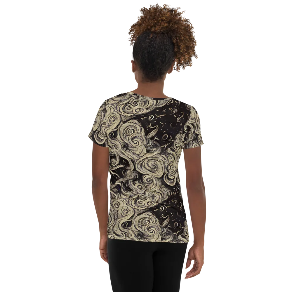 Ivory Whirlpool on Women's Athletic T-Shirt — Back