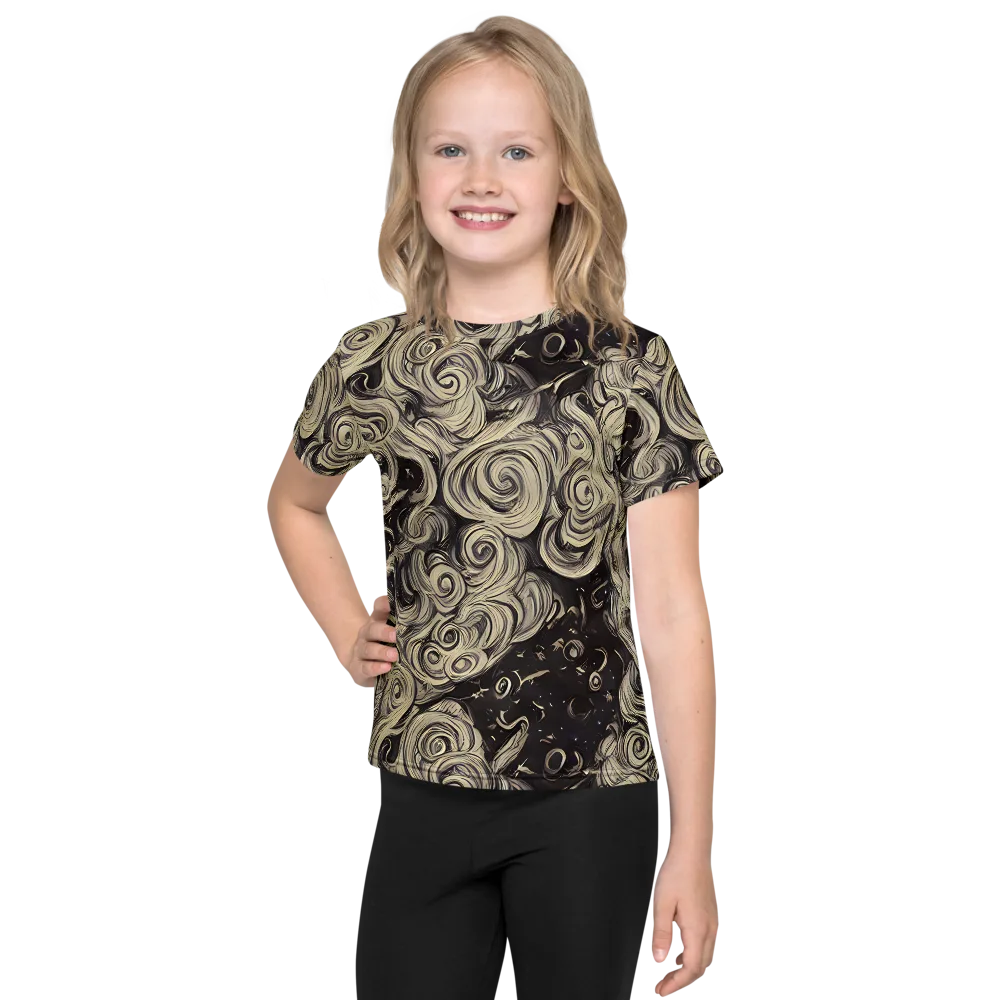 Ivory Whirlpool on Kids Crew Neck T-Shirt — Front