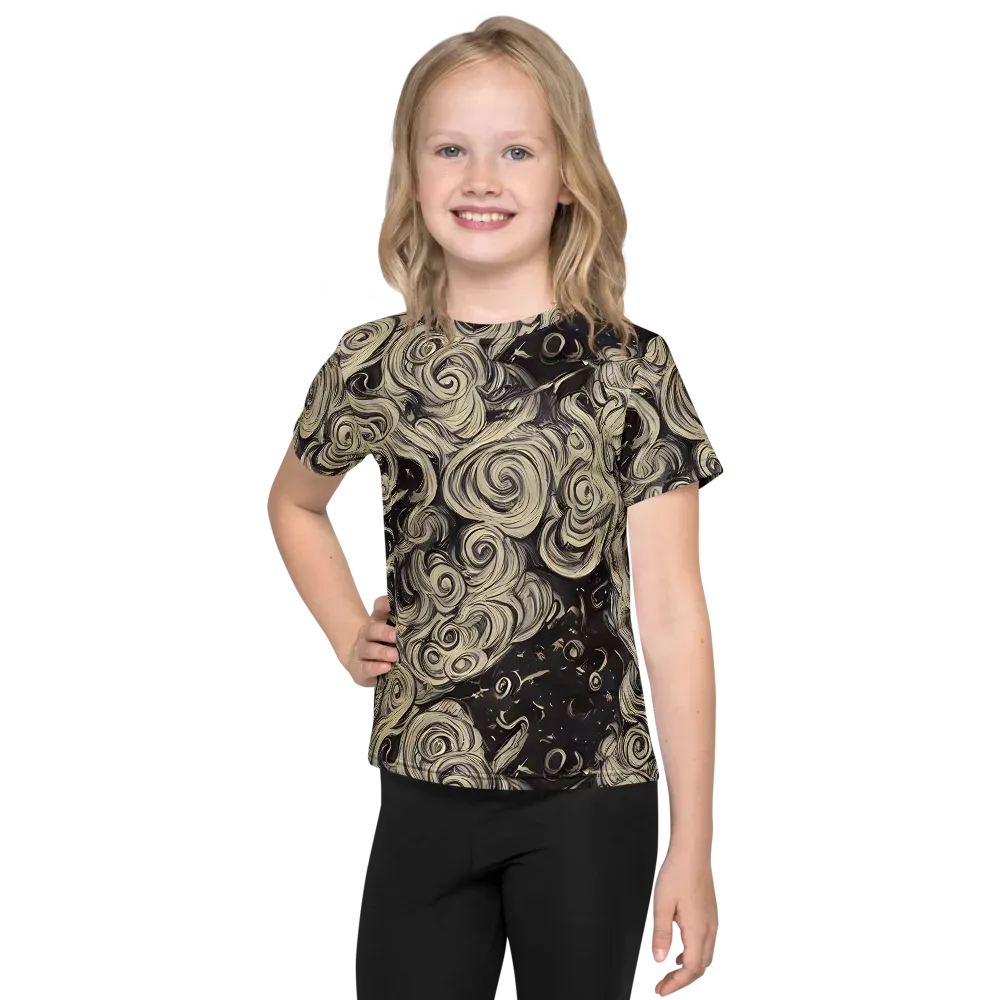Ivory Whirlpool on Kids Crew Neck T-Shirt — Front