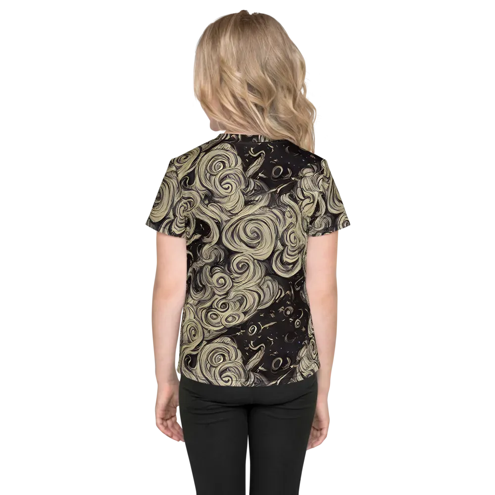 Ivory Whirlpool on Kids Crew Neck T-Shirt — Back