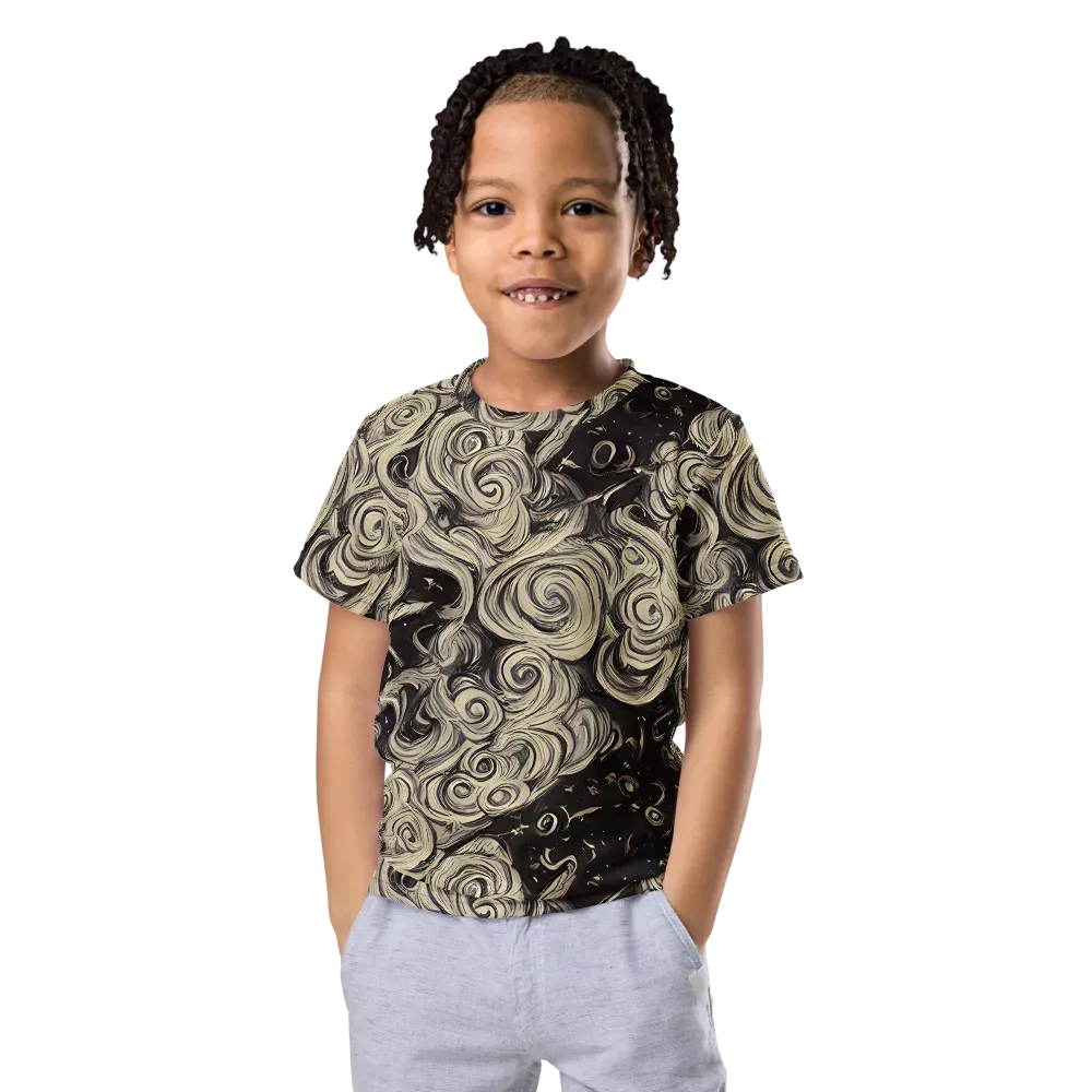 Ivory Whirlpool on Kids Crew Neck T-Shirt — Front
