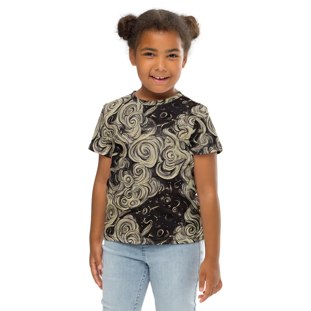 Ivory Whirlpool on Kids Crew Neck T-Shirt — Front