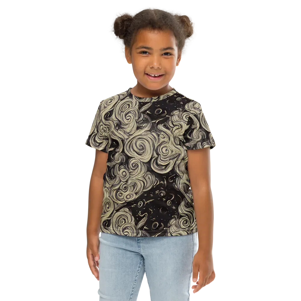 Ivory Whirlpool on Kids Crew Neck T-Shirt — Front