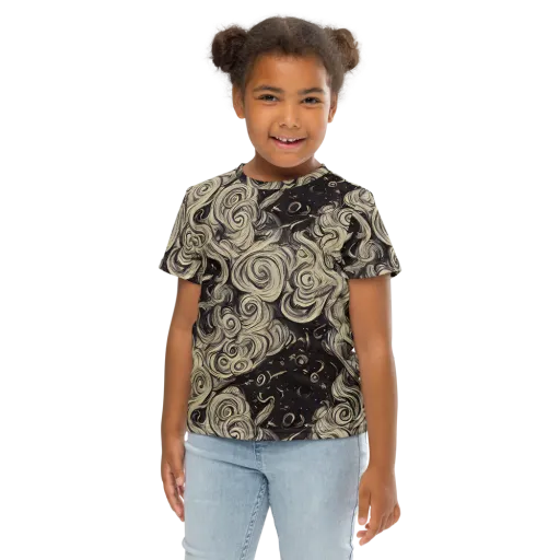 Ivory Whirlpool on a Kids Crew Neck T-Shirt