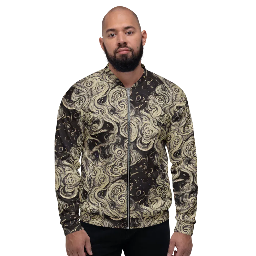 Ivory Whirlpool on Bomber Jacket — Front