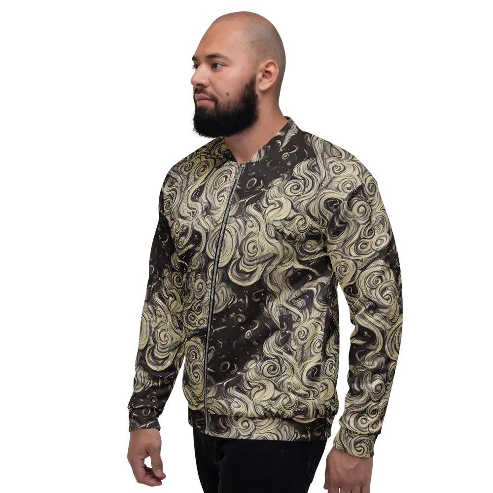 Ivory Whirlpool on Bomber Jacket — Left