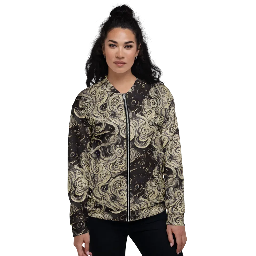 Ivory Whirlpool on Bomber Jacket — Front