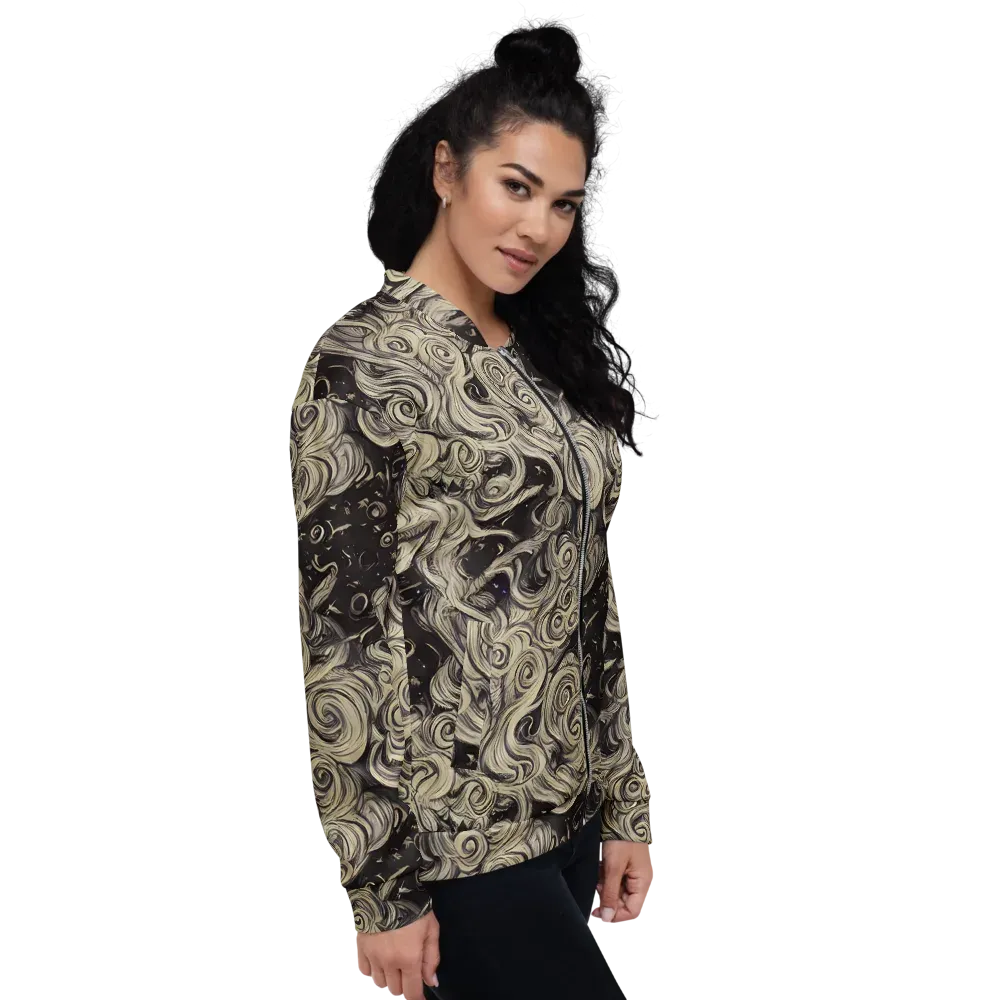 Ivory Whirlpool on Bomber Jacket — Right