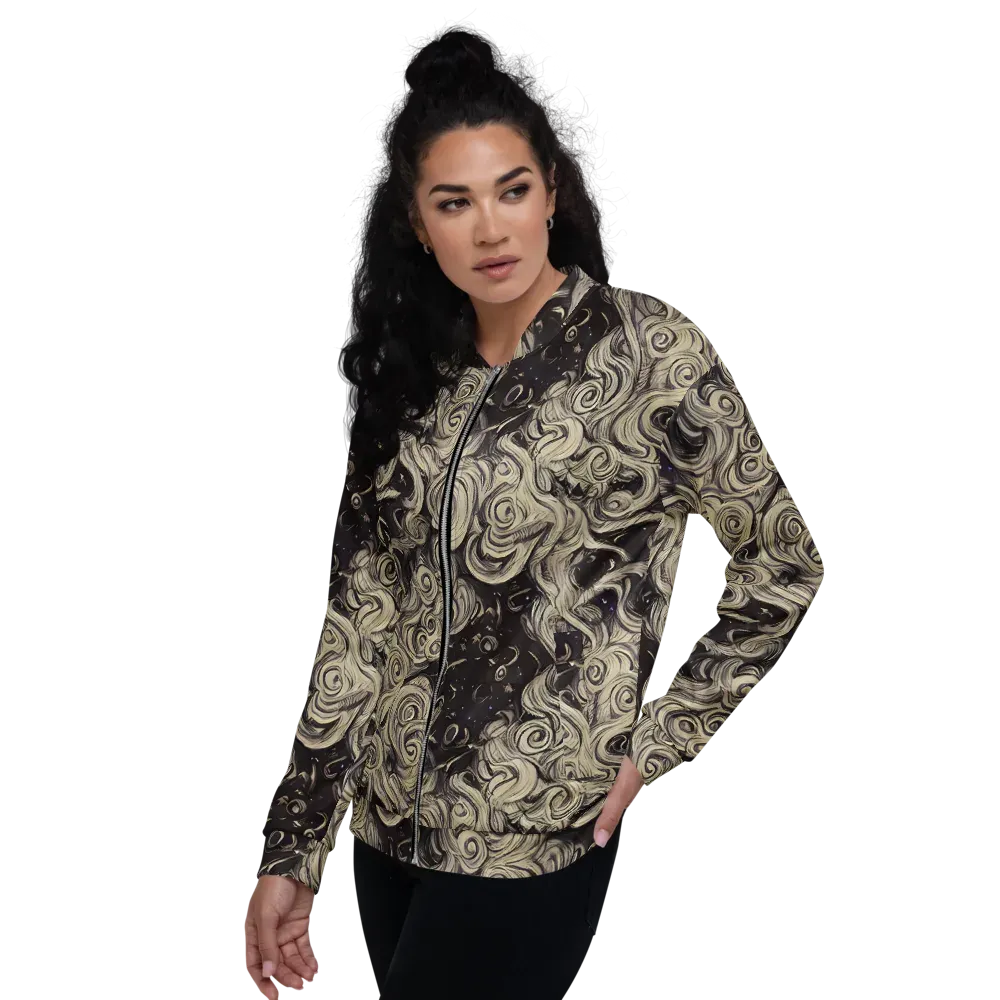Ivory Whirlpool on Bomber Jacket — Left