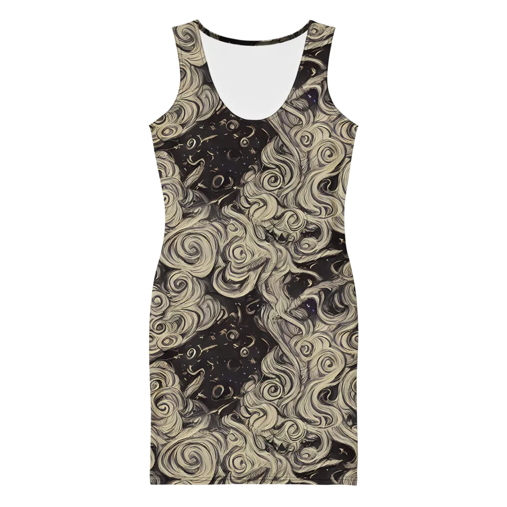 Ivory Whirlpool on Bodycon Dress — Front