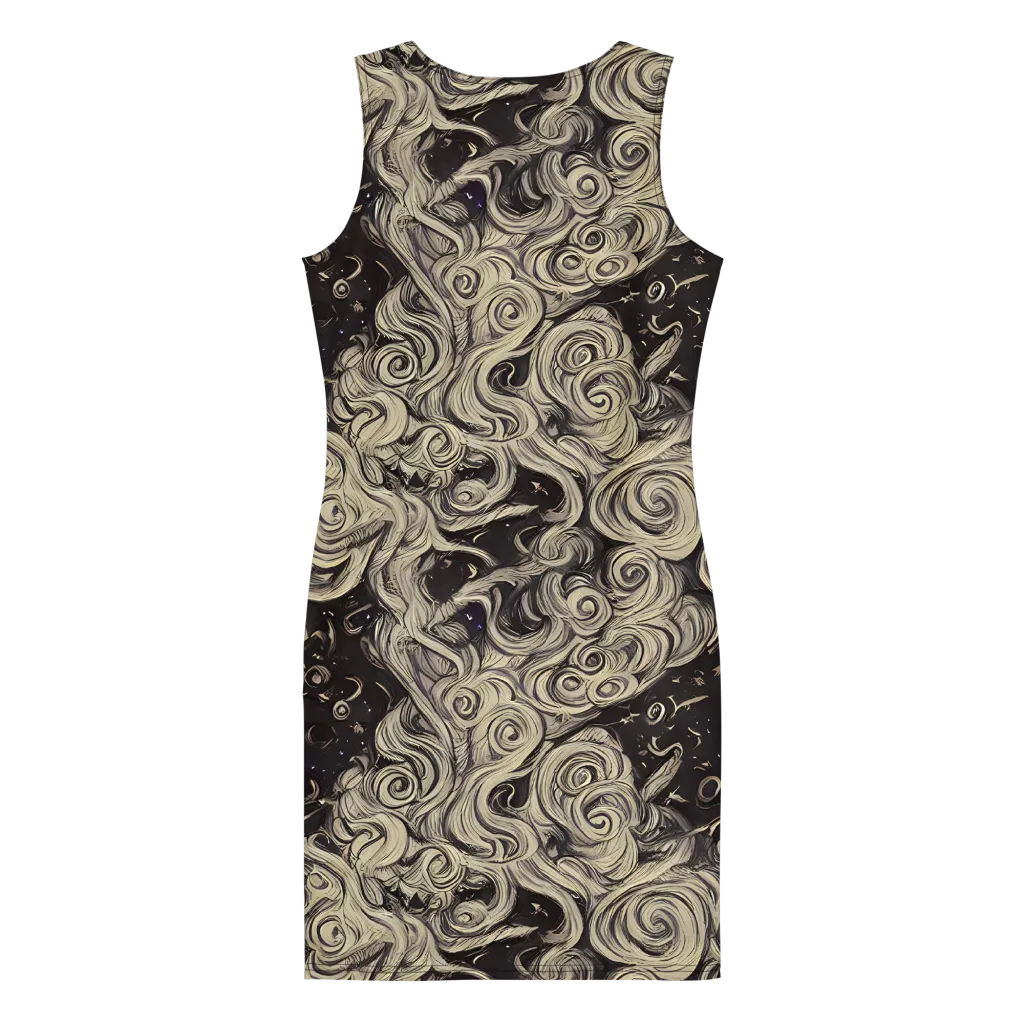 Ivory Whirlpool on Bodycon Dress — Back