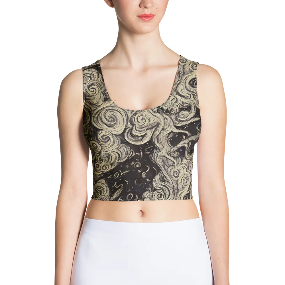Ivory Whirlpool on Crop Top — Front