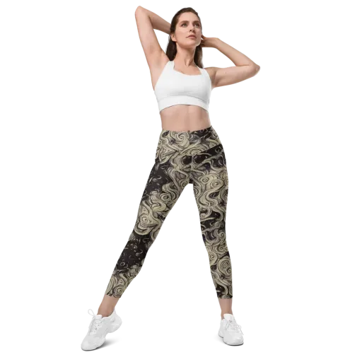 Ivory Whirlpool on a Leggings with Pockets
