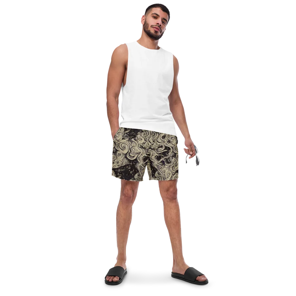Ivory Whirlpool on Swim Trunks — Front