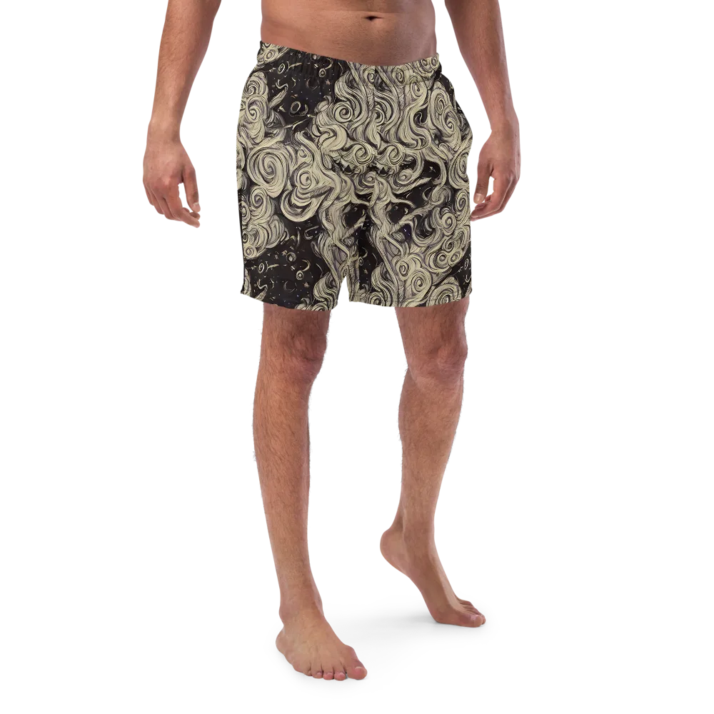 Ivory Whirlpool on Swim Trunks — Front