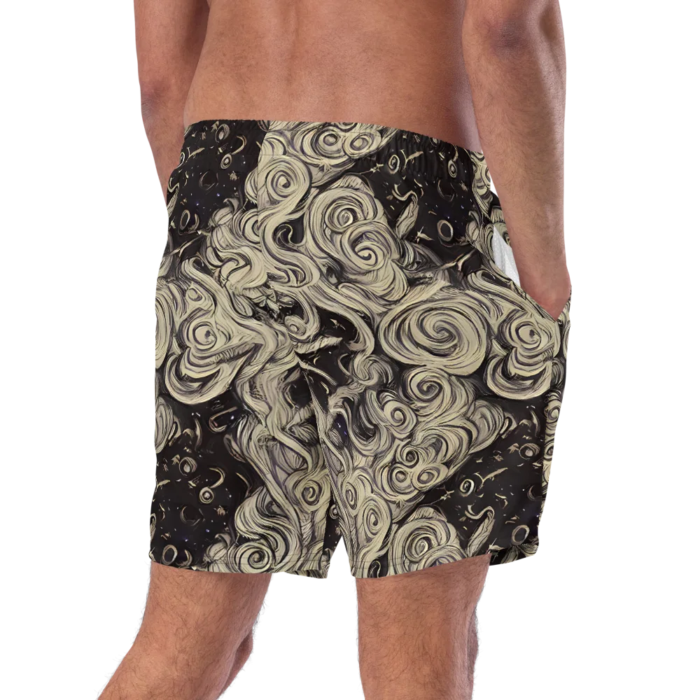 Ivory Whirlpool on Swim Trunks — Right Back