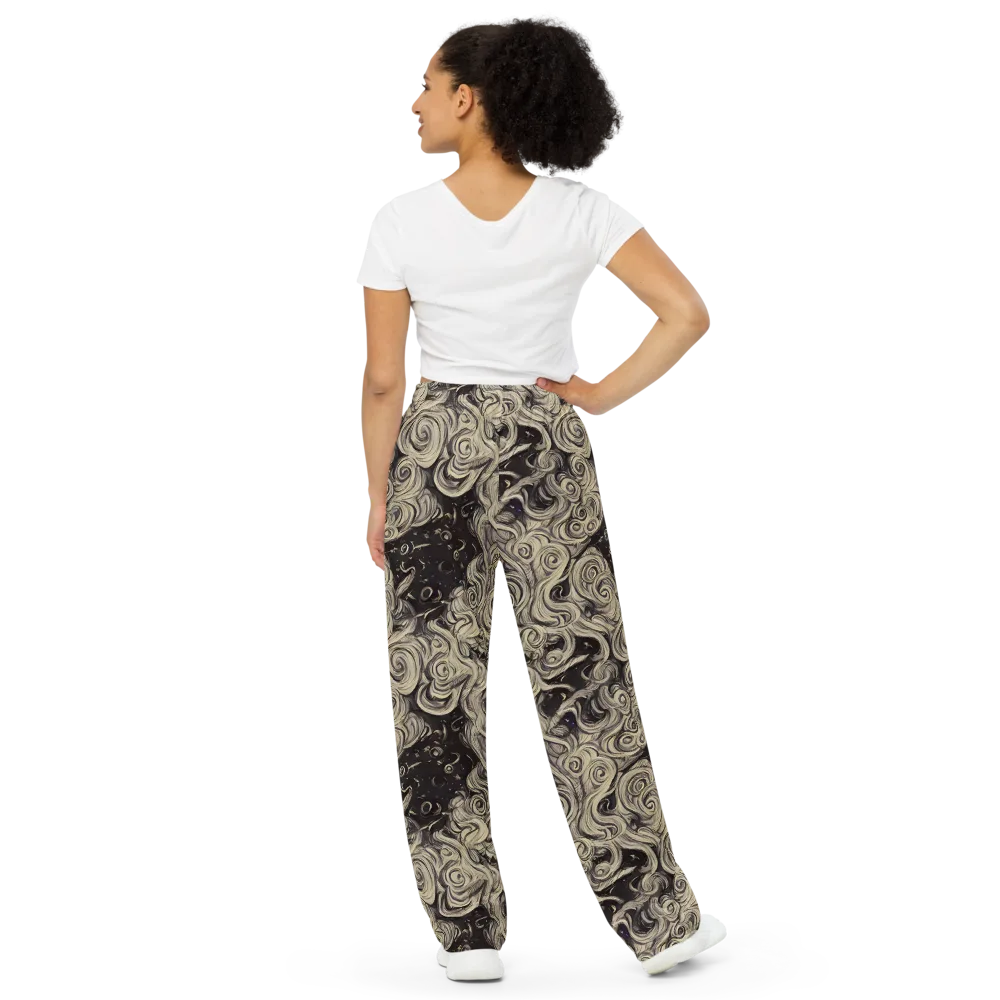 Ivory Whirlpool on Wide-Leg Pants — Back