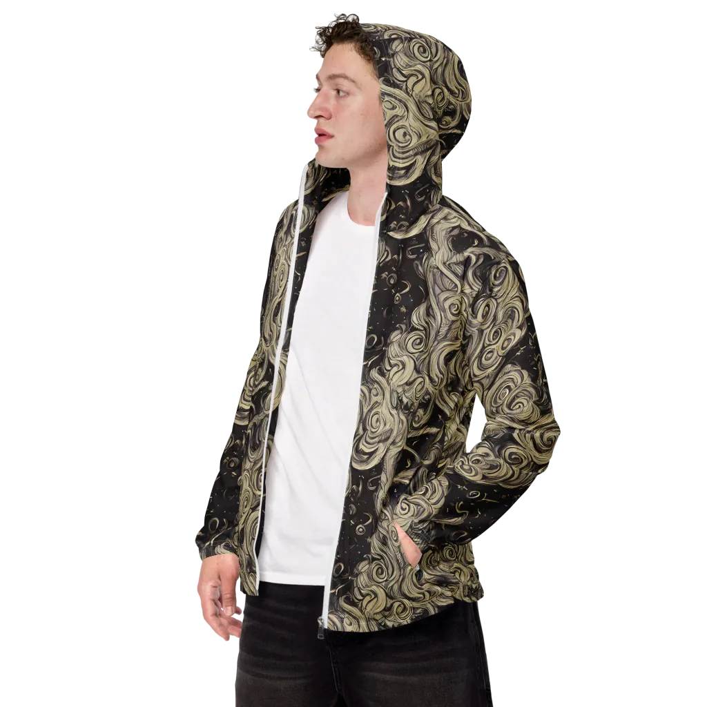 Ivory Whirlpool on Men's Windbreaker — Left Front