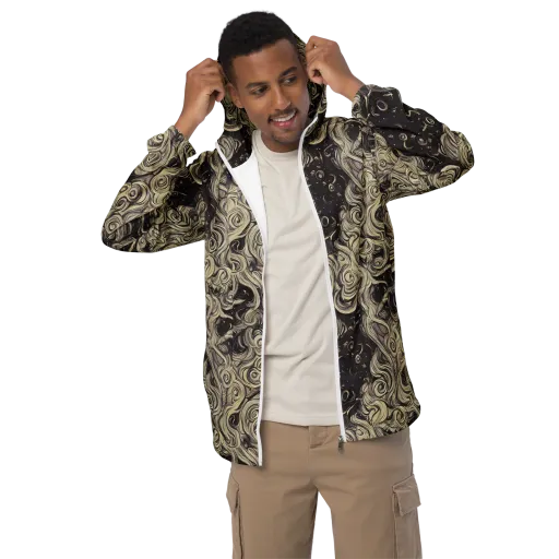 Ivory Whirlpool on a Men's Windbreaker