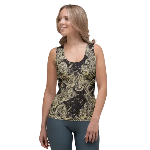 Ivory Whirlpool on a Women's Tank Top