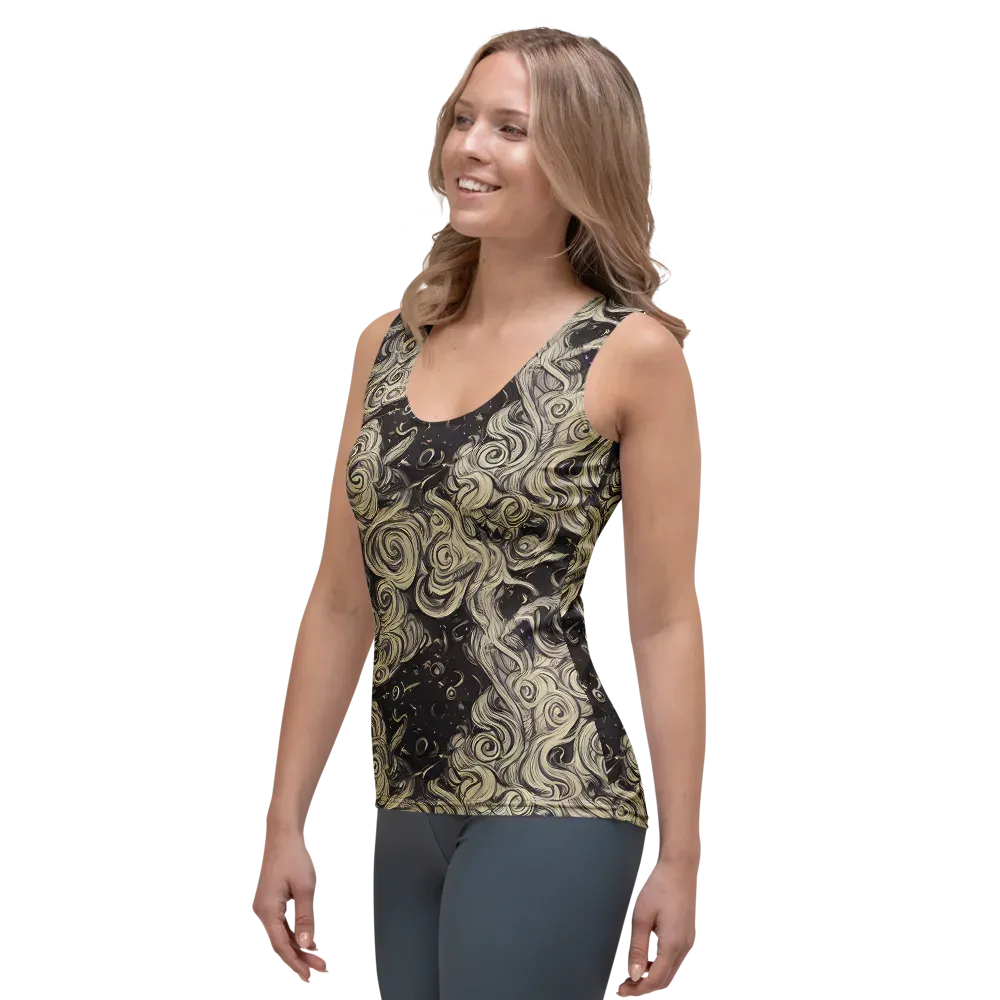 Ivory Whirlpool on Women's Tank Top — Left Front