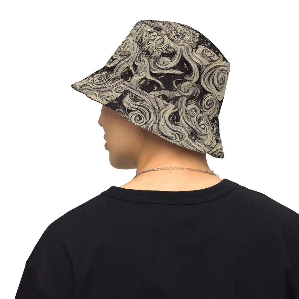 Ivory Whirlpool on Reversible Bucket Hat — Back Inside