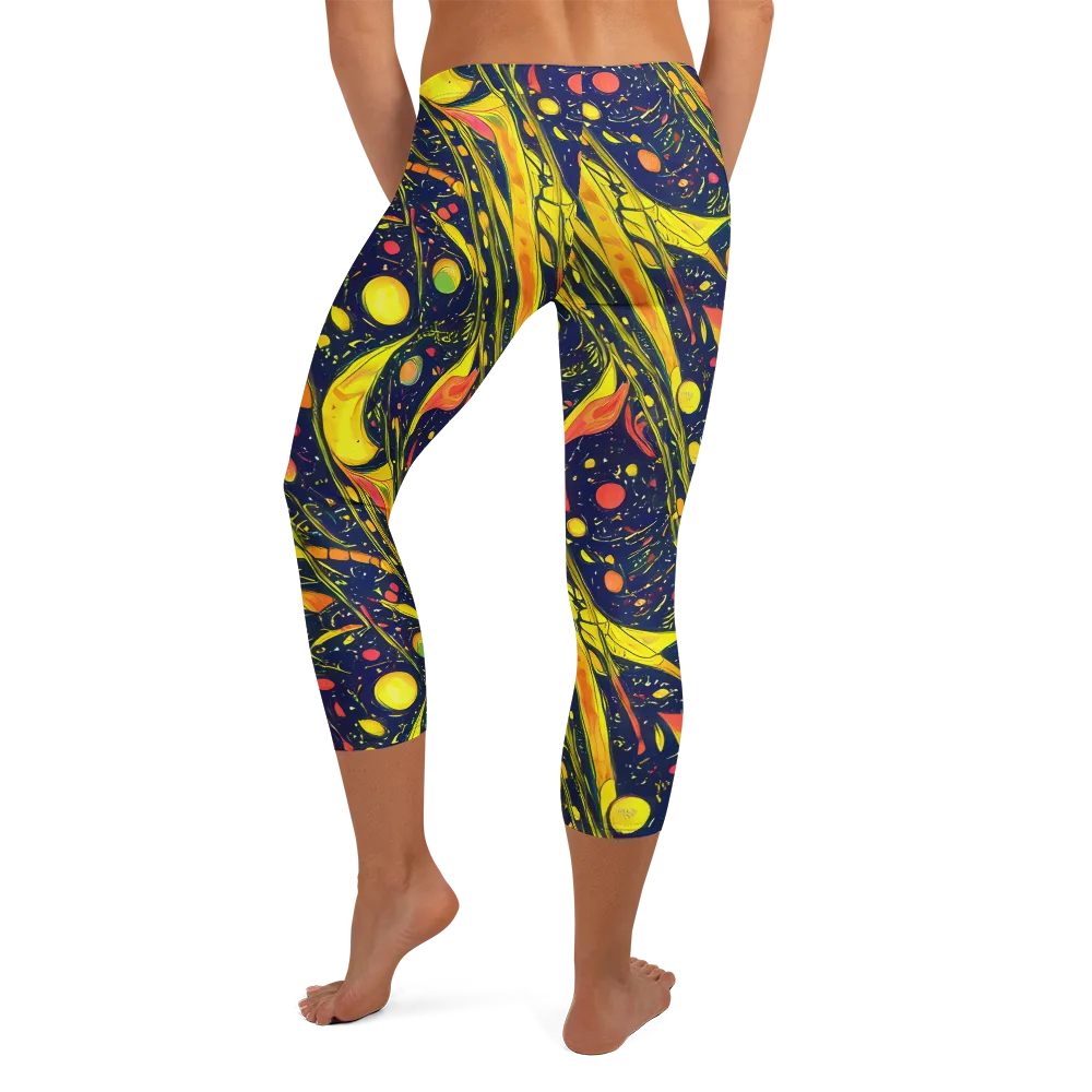 Citrus Vortex on Capri Leggings — Back